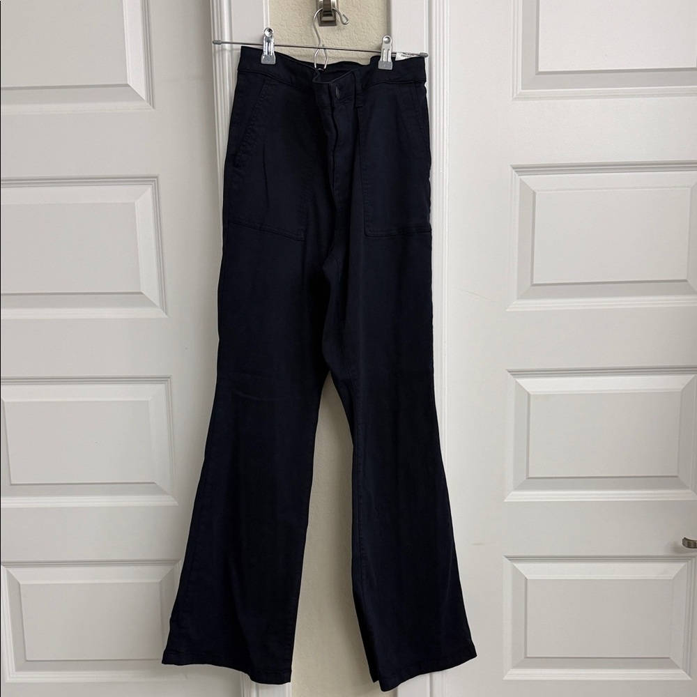 Dark Blue Wide Leg Utility Pants
